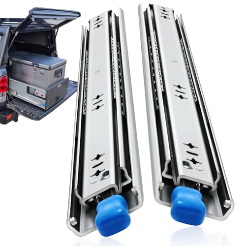 with Lock Heavy Duty Drawer Slides 12 14 16 18 20 22 24 26 28 30 32 34 36 40 44 48 52 56 60 Inch 500 Lbs Side Mount Full Extension Ball (Load:250 lb (with Lock) -W:53mm, 12 Inch) - size: 12 Inch, style: Load:250 lb (With lock) -W:53mm