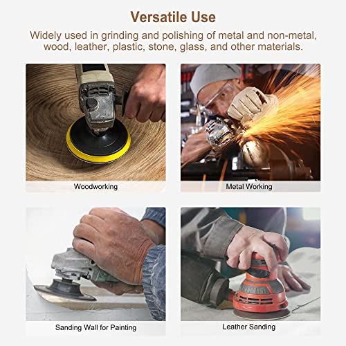 uxcell 7 Inch Hook and Loop Sanding Disc 180/240 Grit Flocking Sandpaper 8 Hole for Random Orbital Sander Paper, 20 Pcs