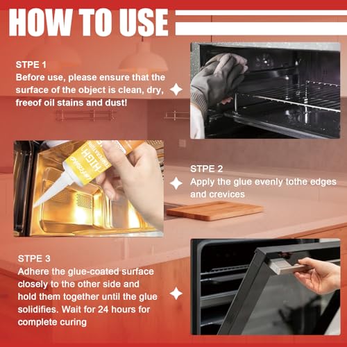High Heat Adhesive Set, 3.38floz High Temperature Sealant (Clear)