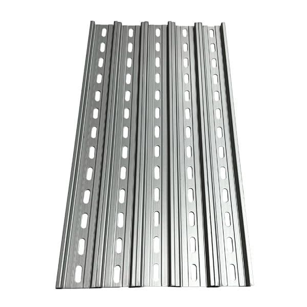 International Connector T&G 5 Pieces DIN Rail Slotted Zinc-Plated Steel RoHS 35mm Wide 7.5mm High (13") - size: 13"