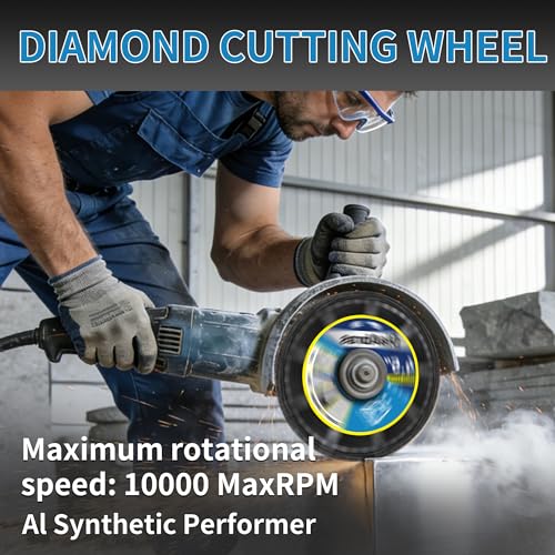 3-Pack 5" Diamond Multi-Purpose Saw Blades,Diamond Blade for Heavy Duty Angle Grinder Versatile Cutting Discs 7/8" Arbor for Metal Tile Marble Quartz Stone Metal Plastic Wet or Dry Use