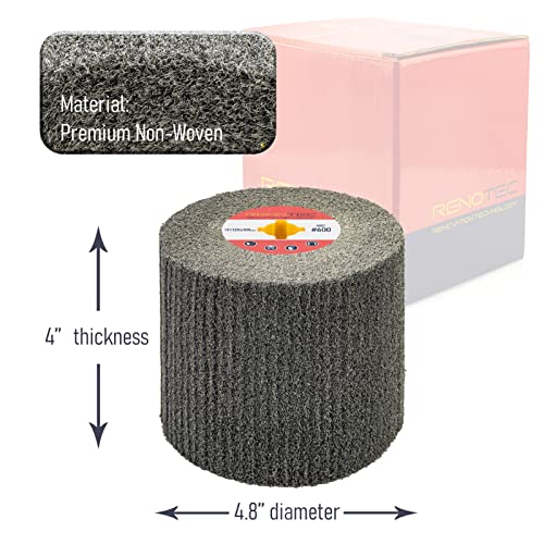 120x100mm Non-Woven Abrasive Flap Wire Drawing Polishing Burnishing Wheel for The Surface Treatment of Metal Products (600 GRIT) - style: Grit600