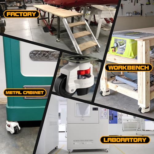 Adjustable Machine Leveling Feet Plate Casters - Loads Capacity 440 lbs - size: 1.5 INCH