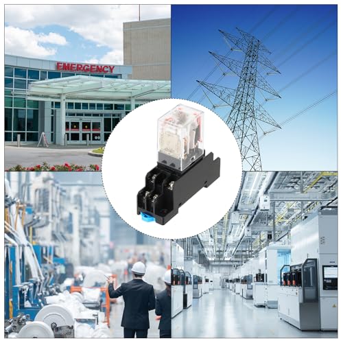 MECCANIXITY 4 Set AC220V/240V Electromagnetic Relay 8-Pin 10A DPDT 2NO 2NC