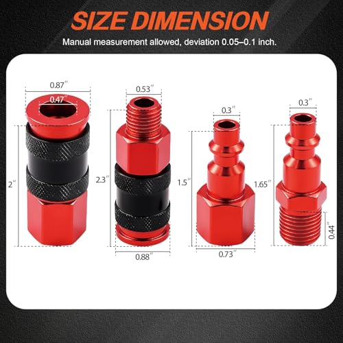 25Pcs 1/4" NPT Universal Air Coupler Plug Kit Aluminium Alloy