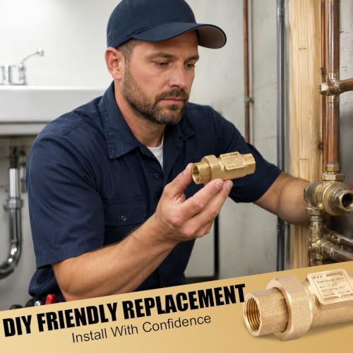 2 Pcs 1/2" Lead-free Brass Dual Check Valve, 1/2" FNPT Backflow Preventer