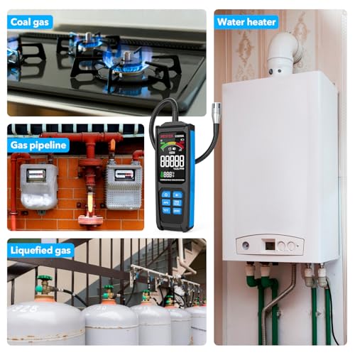 MESTEK Natural Gas Detector, Gas Leak Detector with Long Gooseneck, Locating The Source Like Propane, Methane, and Butane for Home and RV, Rechargeable