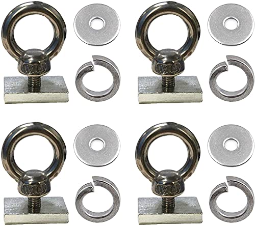 4 Pack Heavy-Duty Stainless Steel Eye Bolt tie Down Anchor kit for roof Rack. Also can be Used for fix The 4WD Awning and Other Accessories.