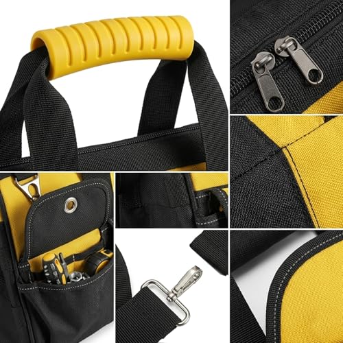 Tool Bag Heavy Duty Organizer for Men, 17 inch - color: Yellow