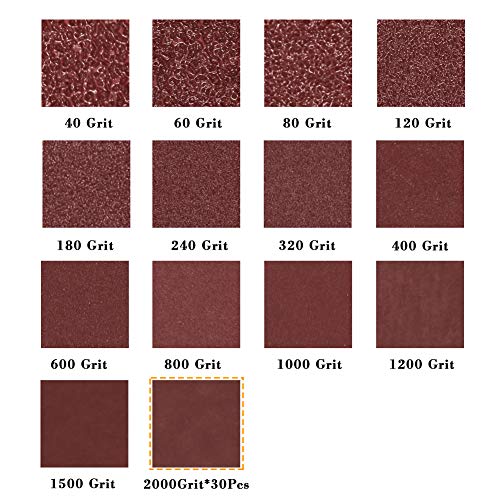 SPEEDWOX 30 Pcs Hook and Loop Triangle Sandpaper 2000 Grit 80mm 3-1/8 Inches for Oscillating Multi Tool Detail Sander Sanding Discs Triangle Sanding Pads - style: 2000 Grit