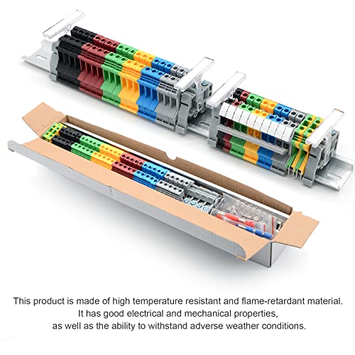 Terminal Block, Rail Type Voltage Terminal, Rail Combined Terminal - color: Red & Yellow & Blue & Black & Green & Grey, size: Terminal Block Kit