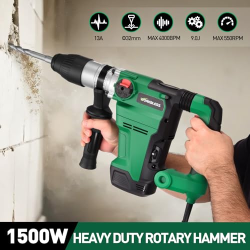 1-1/2" SDS-MAX Rotary Hammer Drill 13Amp Heavy-Duty for Concrete - style: 1-1/2" SDS-MAX