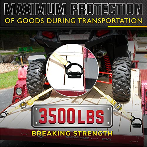 PAMAZY 4PCS 3500lbs Heavy-Duty Steel D-Rings Tie-Down Anchors Ultra-Durable - style: 4PCS