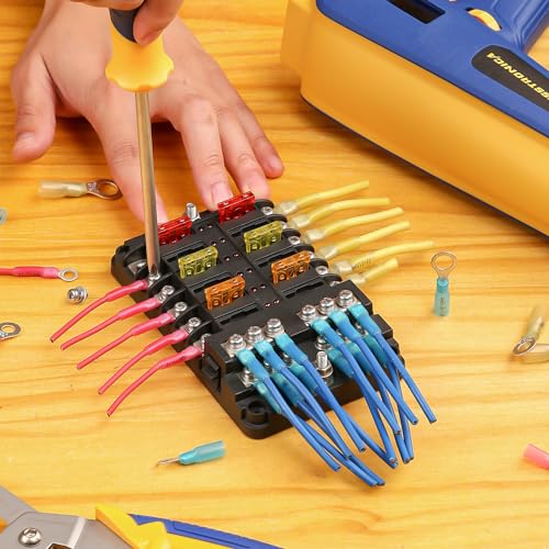 haisstronica 80PCS Heat Shrink Ring Terminals, 12-10 AWG, 5/16 in, Yellow - color: Yellow, size: Ring 5/16"