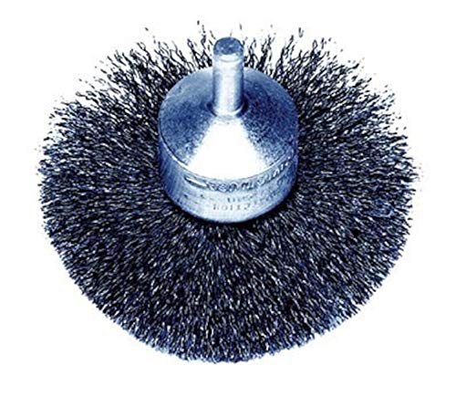 Weiler 10046 1-1/2" Circular Flared Crimped Wire End Brush, .008" Stainless Steel Fill, Made in The USA - size: 0.008 Wire Size, style: Stainless