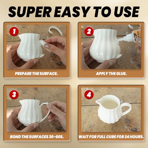 Ceramic Super Glue 2 Pack, Food Safe Ceramic Glue Repair Pottery Porcelain - size: 2oz-thick