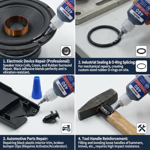 480 Super Glue Black Instant Adhesive 20g Suitable for Metal Plastic and Rubber 2 Pack - size: 480, style: 2 Pack