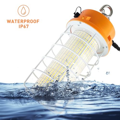 120W LED Temporary Work Light 18000LM Construction Lights 5000K Led Work Light IP67 Dust Waterproof Portable Lights with Stainless Steel Guard Hook for Factory Mine Wharf Job Site Garage Temp Lighting - size: 120W