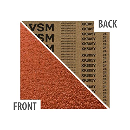 VSM 6-Pack - 2" X 72" 60 Grit (Medium) - Ceramic Plus Abrasive Belts with Top Size, Tear-Resistant Flexible Cloth Backing, Durable Hand-Held Machine Compatible Sanding Belts - style: 60 Grit