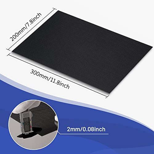 Carbon Fiber Sheets 200X300X2MM - 100% 3K Plain Weave Gloss Carbon Fiber Plate for Handmade DIY Wallet Model Part Repair Panel - size: 200X300X2MM, style: Plain