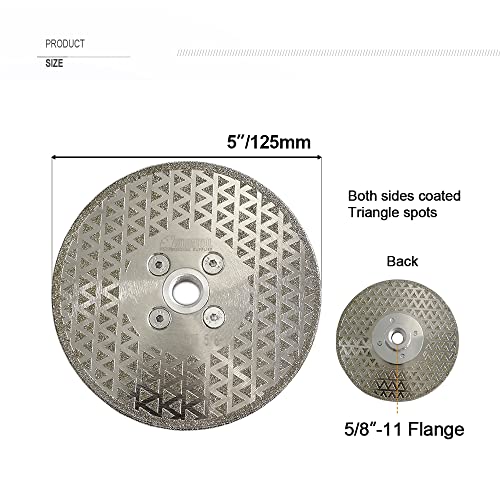 SHDIATOOL Diamond Grinding Disc for Granite Marble Diamond Cutting Wheel Saw Blade with 5/8-Inch-11 Arbor 5 Inch (2-Pack) - size: 5" Double(Thread:5/8"-11)
