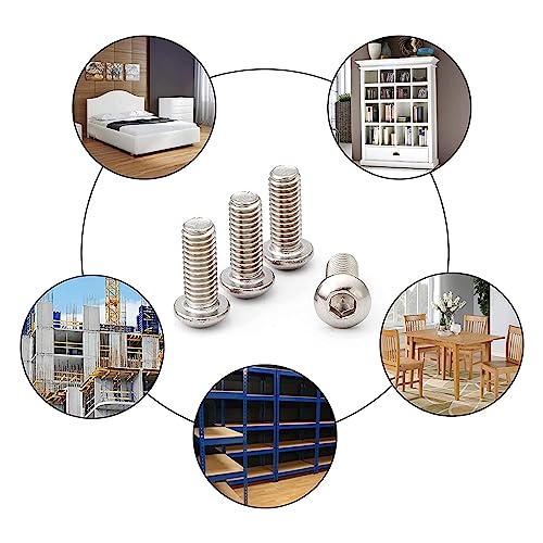 50 Pcs 1/4-20 x 1 Button Head Socket Cap Bolts Screws,304 Stainless Steel 18-8,Allen Socket Drive,Bright Finish,Fully Machine Thread (1/4-20 * 2-1/4 50pcs) - size: 1/4-20 x 2-1/4 50pcs