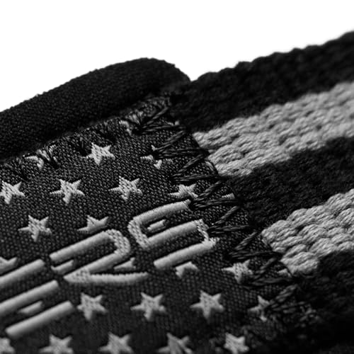 Gymreapers Lifting Wrist Straps for Weightlifting, Bodybuilding, Powerlifting, Strength Training, & Deadlifts - Padded Neoprene with 18" Cotton - color: Gray/USA
