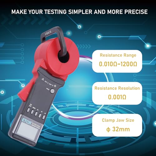 ETCR2100+ Digital Clamp Ground Earth Resistance Meter Tester 1200Ω