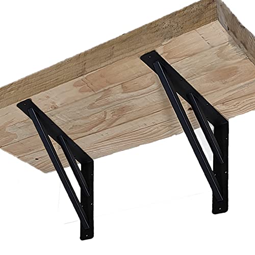 2Pcs Heavy Duty Shelf Bracket Countertop Support Brackets 16"x12" Wall Mounted Floating Shelf Bracket,Solid Fireplace Metal Brackets for Shelves for Tops Cabinetry Table Work Bench - size: 16"x12"x2"