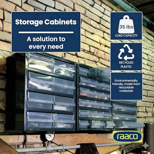 Raaco Steel Storage Cabinet, Compact 16-Drawer (C6-16), Tool Organizer - size: Compact-16D