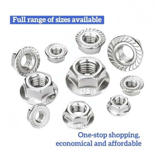 220pcs M3*0.5 Serrated Flange Nuts, 18-8(304) Stainless Steel DIN6923 Compliant, Hex Serrated Flange Lock Nuts Anti-Slip for US Industrial Automotive Construction Mechanical - size: M3 220pcs, style: Metric
