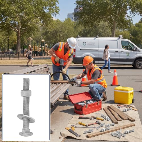 Therwen 40 Pack 1/2" X4" Carriage Bolts Kits 307A 1/2" USS - size: 1/2" X4"