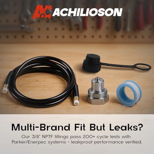 6' 10000PSI High Pressure Hydraulic Hose Assembly, 1/4" Inner Diameter, 3/8" NPTF Male Thread Ends, CH-604 Quick Connect Coupler, for Hydraulic Pumps, Hydraulic Jacks and Hydraulic Cylinders