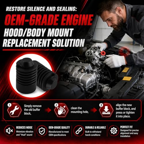 2PCS Hood Bumper Stop Rubber OEM#90541-15019,Car Bumper Damping Rubber Pad for Shock-absorbing and Noise-reducing,Durable Engine Cover Bumpers Damping Cushion Stoppers