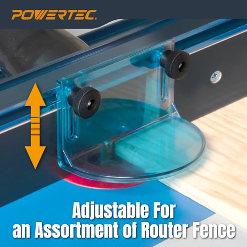 POWERTEC 71538V Adjustable Router Table Bit Guard Kit w/Mounting Hardware for Router Table Fence - color: Full Size Router Bit Guard
