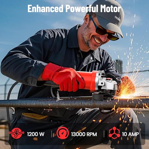 10 Amp Angle Grinder 4-1/2 inch, 1200W Power Grinder Tools