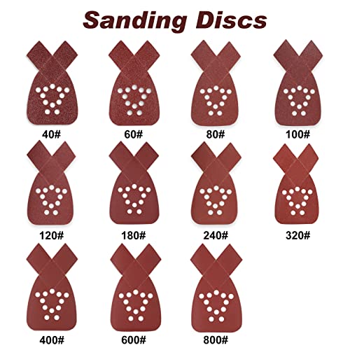 20 Pcs Mouse Detail Sander Sandpaper 180 Grit 12 Hole Mouse Sander Pads with 2 Extra Tips for Replacement Hook and Loop Sandpaper Triangle Sanding Sheets Aluminum Oxide Sanding Pads - style: 180 Grit