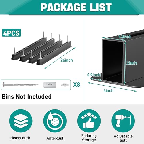EVERHANGER Ceiling Storage Rack, Heavy Duty Overhead Garage Storage Rack - style: For 3 Bins