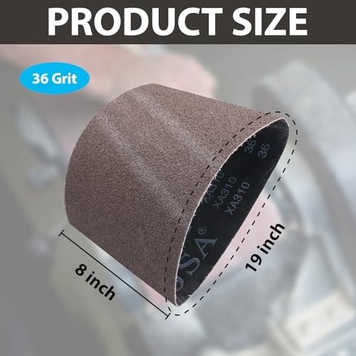 8 x 19 Inch Floor Sanding Belts, 36 Grit, 6 Pack - color: 36 Grit