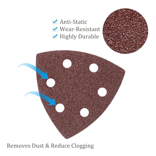 50pcs Mouse Sander Detail Sandpaper 40Grit 3-1/2" Triangle - size: 40 grit
