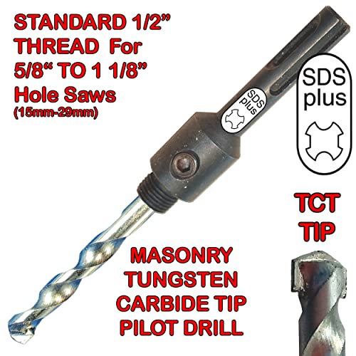 3/4" Hole Saw for Brick and Concrete Inc SDS Hole Saw Arbor and Pilot Drill TCT Drills Into Masonry Go Through Hard Materials Use Hammer Setting and Regular for Fiberglass Plaster Marble and Slate - size: 19mm (3/4in), style: Brick HoleSaw+SDS Arbor