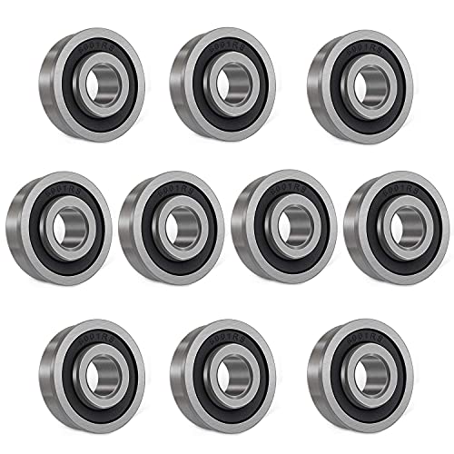 ID 1/2" x OD 1-1/8" Flanged Ball Bearings 10PCs for Lawn Mower, Wheelbarrows, Carts & Hand Trucks Wheel Hub, Alternative to MTD,12118 & Rotary 324 Etc. Double Seal Deep Groove Ball Bearings - size: ID 1/2" x OD 1-1/8"
