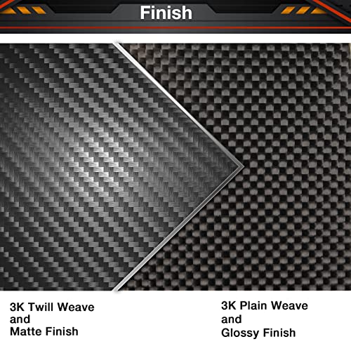 200X300X0.5MM 1.0MM 1.5MM 2.0MM 2.5MM 3.0MM 4.0MM 5.0MM 6.0MM Carbon Fiber Sheet 100% 3K Carbon Fiber Laminate Plate Twill Weave Matt Surface Panel Sheet 2.5MM Thickness(Matte Finish) - color: Twill Weave Matte Finish, size: 200X300X2.5MM