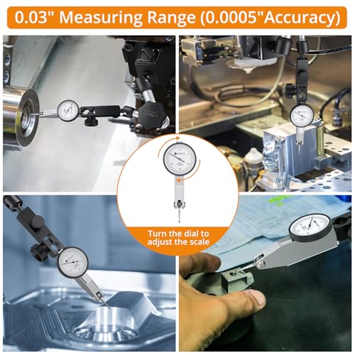 Neoteck 0.03"/0.0005" Dial Test Indicator and 90lbs/40kg Magnetic Base Set - color: Silver, size: 90lbs/40kg