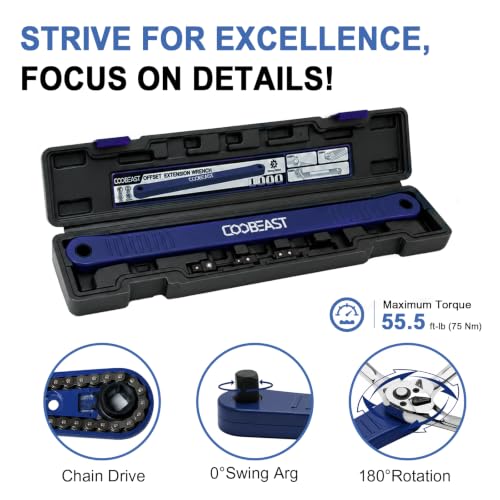 3/8 inch Pro Offset Extension Wrench Impact Wrench Extender Tool Socket Set - color: Blue, size: 16.34inch