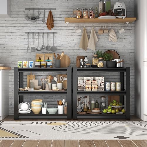 3 Tier Garage Storage Shelf, Require Assembly(Black) - size: 15.75"D*23.62"W*31.5"H