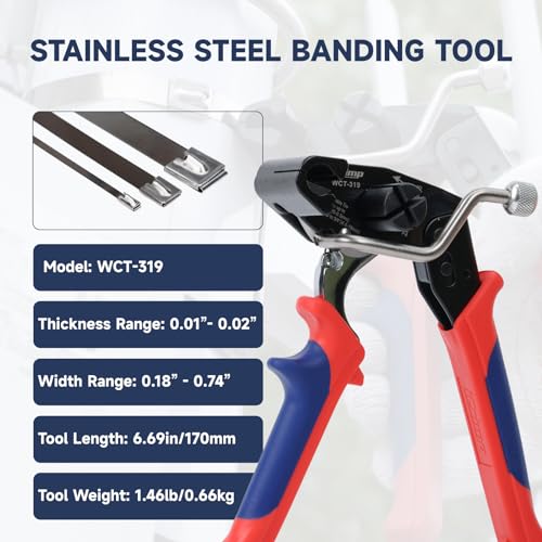 iCrimp One-Handed Zip Tie Gun for Tension & Cutting Zip Ties - color: Metal Zip Tensioner&100pcs Cable Tie