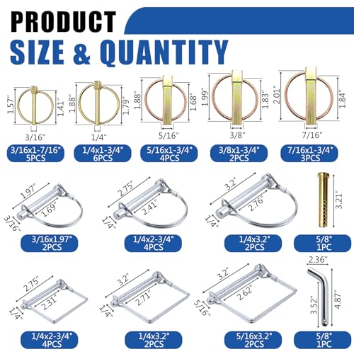 365PCS Trailer Hitch Pin Assortment Kit