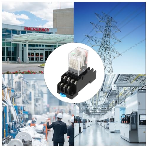 MECCANIXITY 4 Set DC24V Electromagnetic Relay 14-Pin 5A DPDT 4NC 4NO