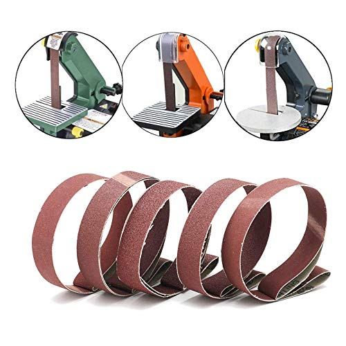 1 Inch x 30 Inch Sanding Belts, 3 Each of 320/400/600/800/1000 Fine Grits, BeltSander Tool for Woodworking, Metal Polishing, 15 Pack Aluminum Oxide Sanding Belt